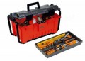 Werkzeugkoffer 22  mit Metallrahmen, grau/rot