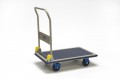 Plattformwagen, Schiebebügelwagen, Typ: PR-NB-101P, Gewicht 12,3 kg, Tragkraft 150 kg, vier Räder, Höhe Schubbügel 920 mm